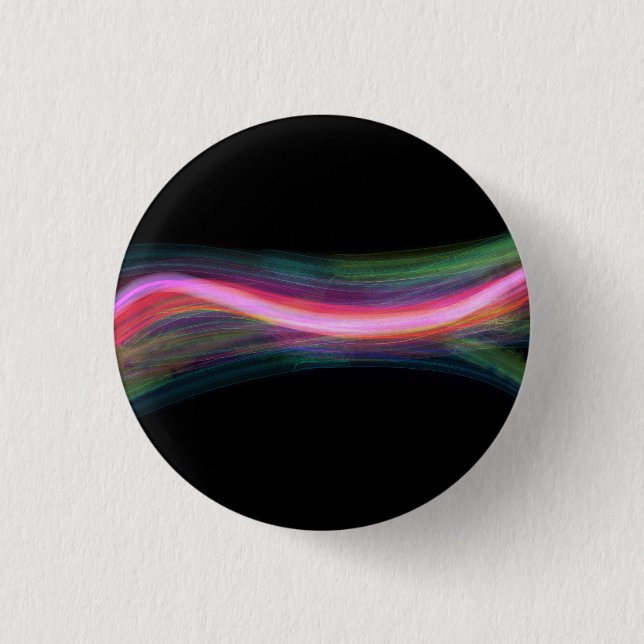 Wavy background with colourful lines 1 inch round button (Front)