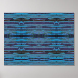 Wavy Batik Stripes Silver Foil Print