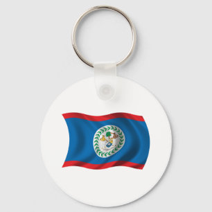 Wavy Belize Flag Keychain