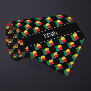 Wavy Benin Flag Pattern  Tie