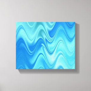 Wavy Blue Abstract Canvas Print