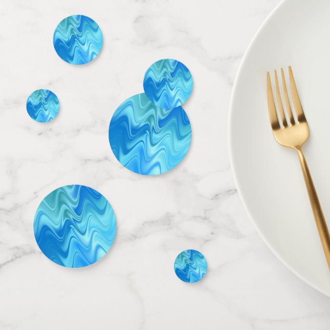 Wavy Blue Abstract Confetti (Group)