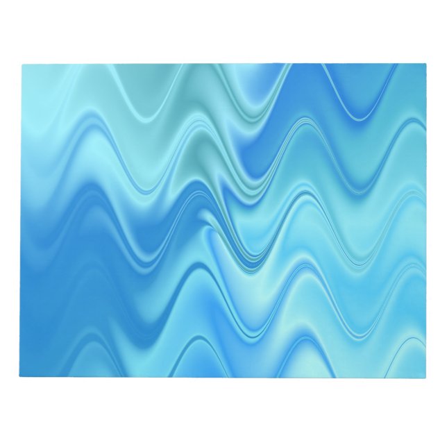 Wavy Blue Abstract Notepad (Front)