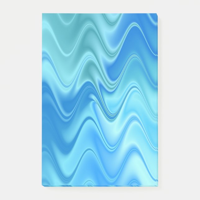 Wavy Blue Abstract Post-it Notes (Front)