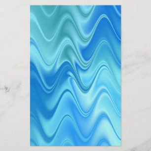 Wavy Blue Abstract Stationery