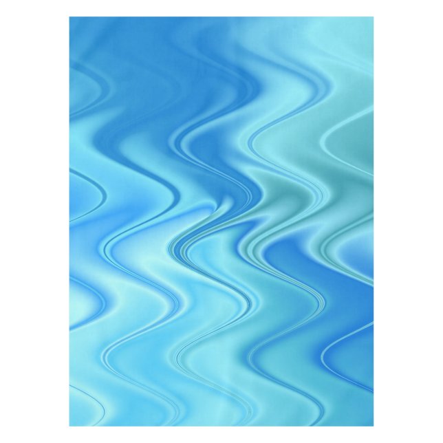 Wavy Blue Abstract Tablecloth (Front)