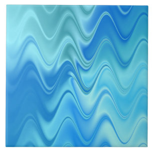 Wavy Blue Abstract Tile