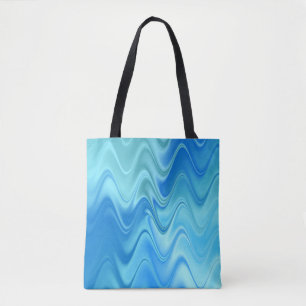 Wavy Blue Abstract Tote Bag