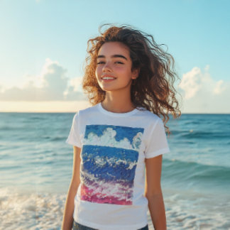 Wavy Blue and Pink Splash Tri-Blend Shirt