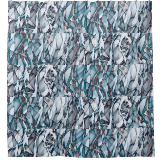 Wavy Blue Gold Abstract Art  Beach Towel (Front)