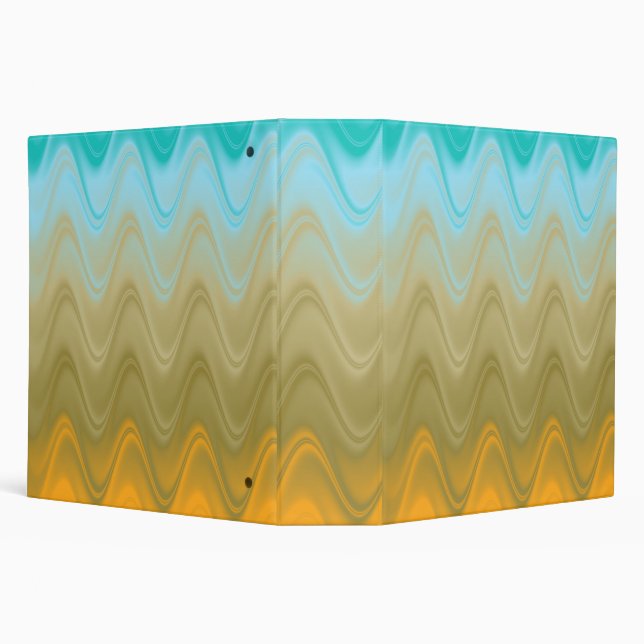 Wavy Blue Green Orange Abstract Binder (Background)