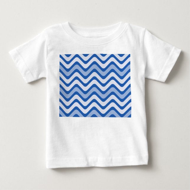 Wavy Blue Pattern Baby T-Shirt (Front)