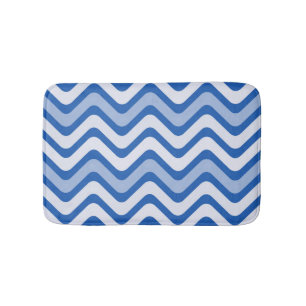 Wavy Blue Pattern Bath Mat