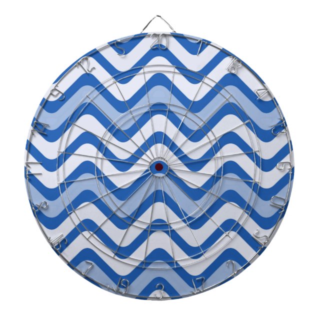 Wavy Blue Pattern Dartboard (Front)