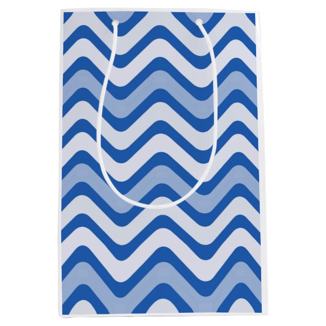 Wavy Blue Pattern Medium Gift Bag (Front)