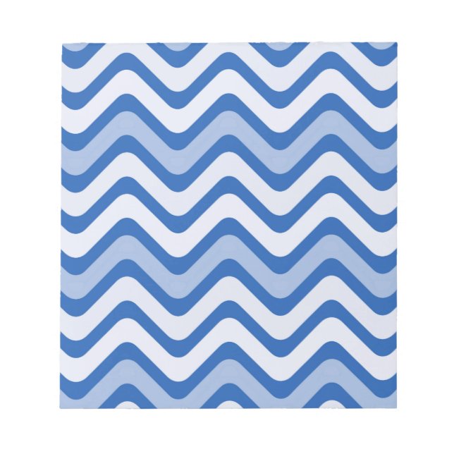 Wavy Blue Pattern Notepad (Front)