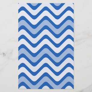 Wavy Blue Pattern Stationery