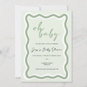 Wavy Border Baby Shower  Invitation