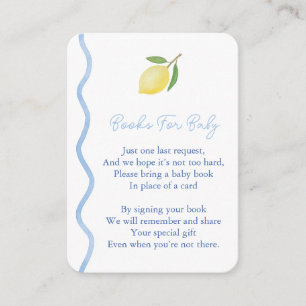 Wavy Border Bring Book For Baby Boy Shower Enclosure Card
