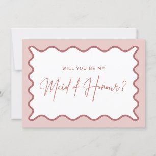 Wavy Border Maid of Honour Proposal Card