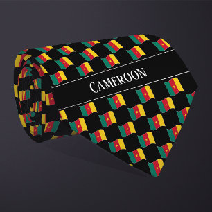 Wavy Cameroon Flag Pattern Tie
