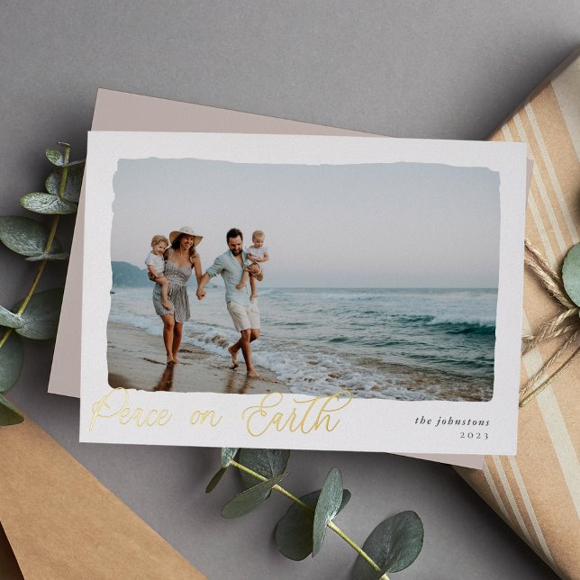 Wavy | Carte de vacances Horizontale Paix sur Terr (Créateur téléchargé)