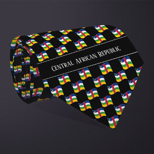 Wavy Central African Republic Flag Pattern Tie
