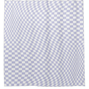 Wavy Checkered Pastel Purple Checkerboard Pattern