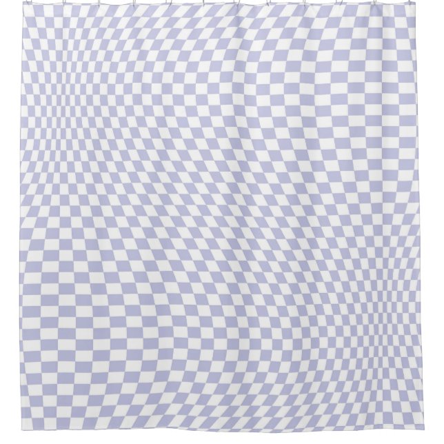 Wavy Chequered Pastel Purple Chequerboard Pattern (Front)