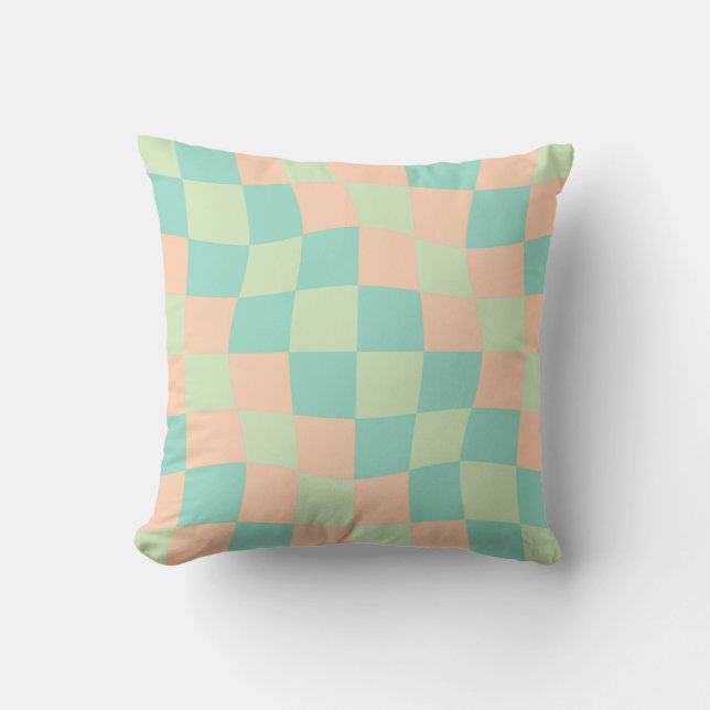 Wavy Chequered Pattern  Throw Pillow (Front)