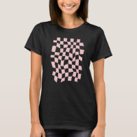 Wavy Chequered Pink Chequerboard Pattern