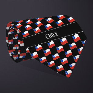 Wavy Chile Flag Pattern Tie