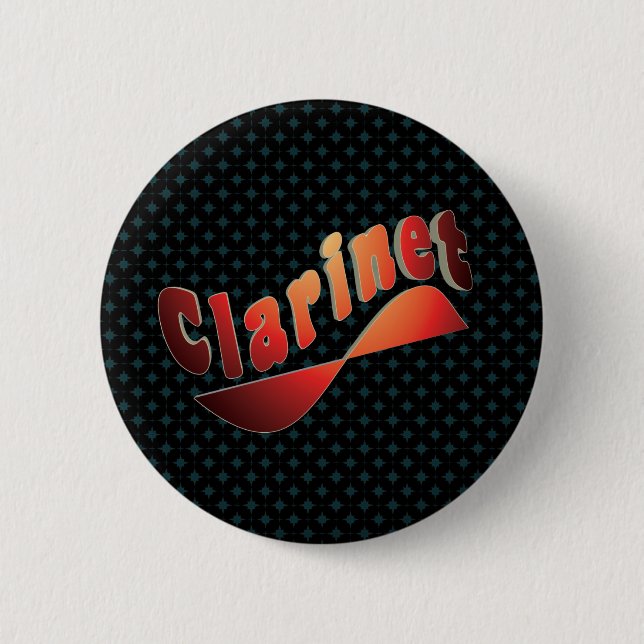 Wavy Clarinet 2 Inch Round Button (Front)