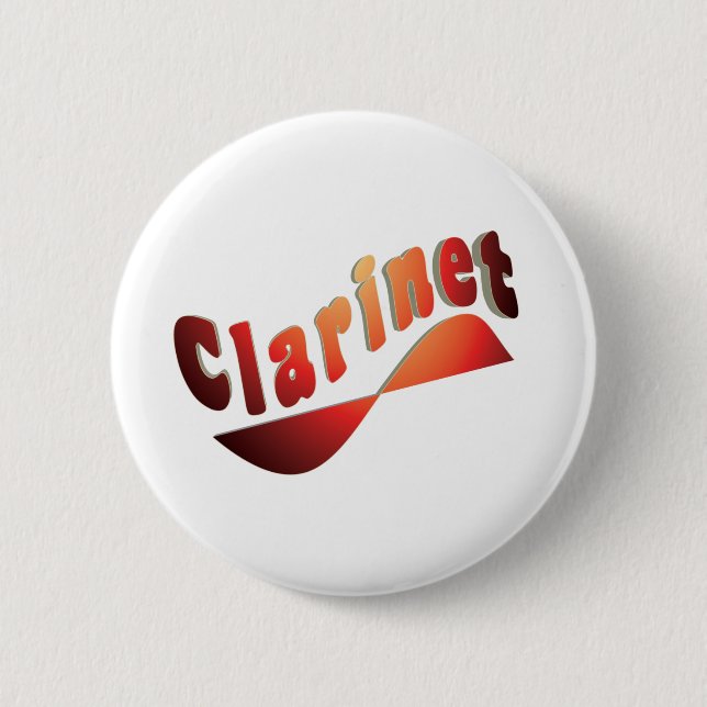 Wavy Clarinet 2 Inch Round Button (Front)