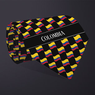 Wavy Colombia Flag Pattern Tie