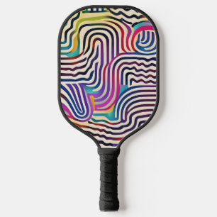 Wavy color lines pickleball paddle