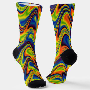 Wavy Colourful Abstract Socks
