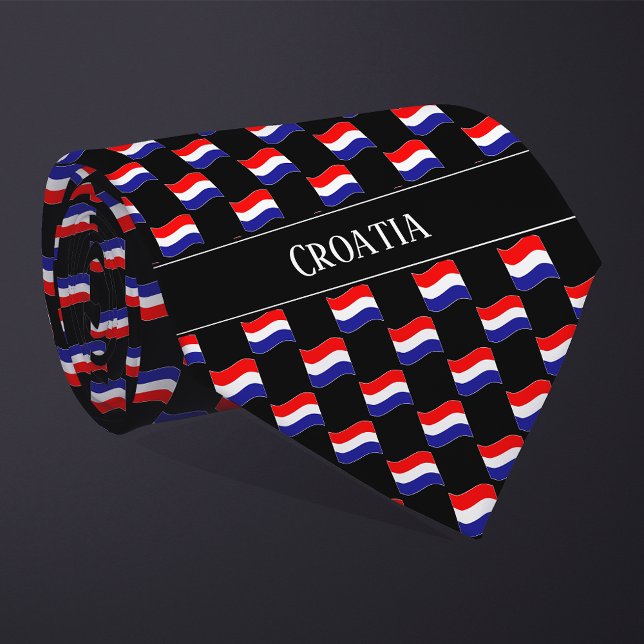 Wavy Croatia Flag Pattern  Tie (Creator Uploaded)