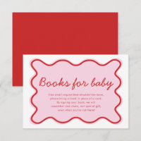 Wavy Curvy Pink and Red Baby Shower Books for Baby