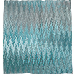 Wavy Curvy Turquoise Silver Grey Grey Pattern