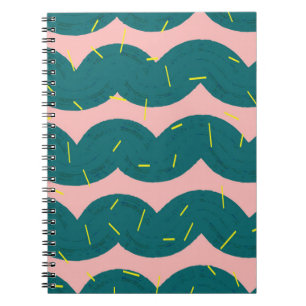 wavy cute cactus pattern background notebook
