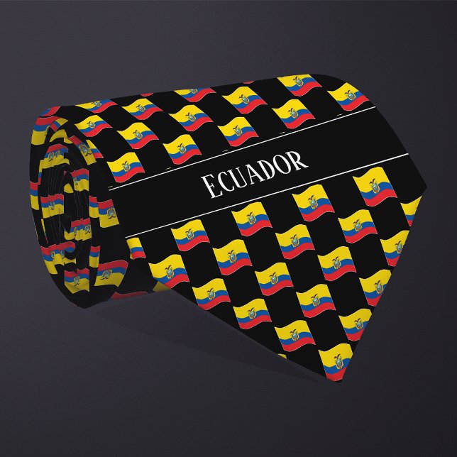 Wavy Ecuador Flag Pattern  Tie (Creator Uploaded)