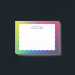 Wavy edge colourful trendy retro post-it notes<br><div class="desc">This personalized Post-it Notes design features a trendy wavy edge with a colourful rainbow prism background. This horizontal retro inspired design is great for kids,  for teachers,  for parents and more. Find coordinating stickers,  labels,  note cards and more in the collection by Lea Delaveris Design.</div>