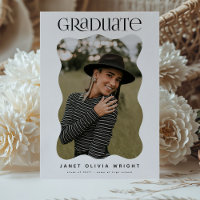 Wavy Edge Graduate Photo Modern Graduation Party