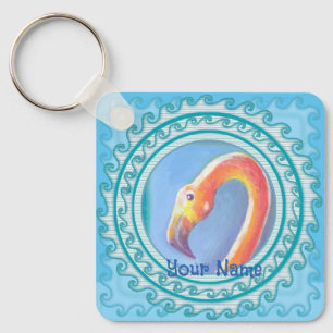Wavy Flamingo  Keychain