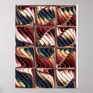 Wavy Fractal Pattern Poster