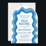 Wavy Frame Arch Modern Custom QR Bar Bat Mitzvah Invitation<br><div class="desc">Perfect card to announce a bat mitzvah, bar mitzvah or other Jewish celebration! Hand made wavy frame for you on the front side! FULLY CUSTOMIZABLE! Click on “Personalize” above to edit the text and add your link to the qr code. Click "edit using design tool" to adjust the fonts, colours...</div>