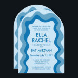 Wavy Frame Arch Modern Custom QR Bar Bat Mitzvah Invitation<br><div class="desc">Perfect card to announce a bat mitzvah, bar mitzvah or other Jewish celebration! Hand made wavy frame for you on the front side! FULLY CUSTOMIZABLE! Click on “Personalize” above to edit the text and add your link to the qr code. Click "edit using design tool" to adjust the fonts, colours...</div>