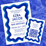 Wavy Frame Chic Modern Custom QR Bar Bat Mitzvah Enclosure Card<br><div class="desc">Perfect ENCLOSURE CARDS to include for a bat mitzvah, bar mitzvah or other Jewish celebration! Hand made wavy frame for you on the front side! FULLY CUSTOMIZABLE! Click on “Personalize” above to edit the text and add your link to the QR code. Click "edit using design tool" to adjust the...</div>