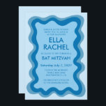 Wavy Frame Modern Chic Custom Bar Bat Mitzvah Invitation<br><div class="desc">Perfect card to announce a bat mitzvah, bar mitzvah or other Jewish celebration! Hand made wavy frame for you on the front side! FULLY CUSTOMIZABLE! Click on “Personalize” above to edit the text. Click "edit using design tool" to adjust the fonts, colours and placements and to delete the back side...</div>